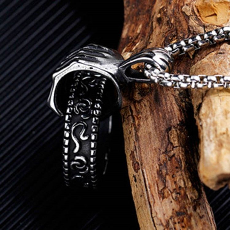 Collier Bague Griffe Hip Hop Pour Homme