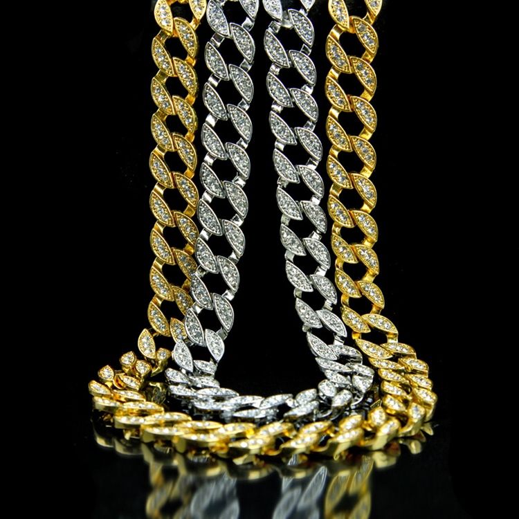 Collier Hiphop À Diamants De Style Cubain Pour Homme