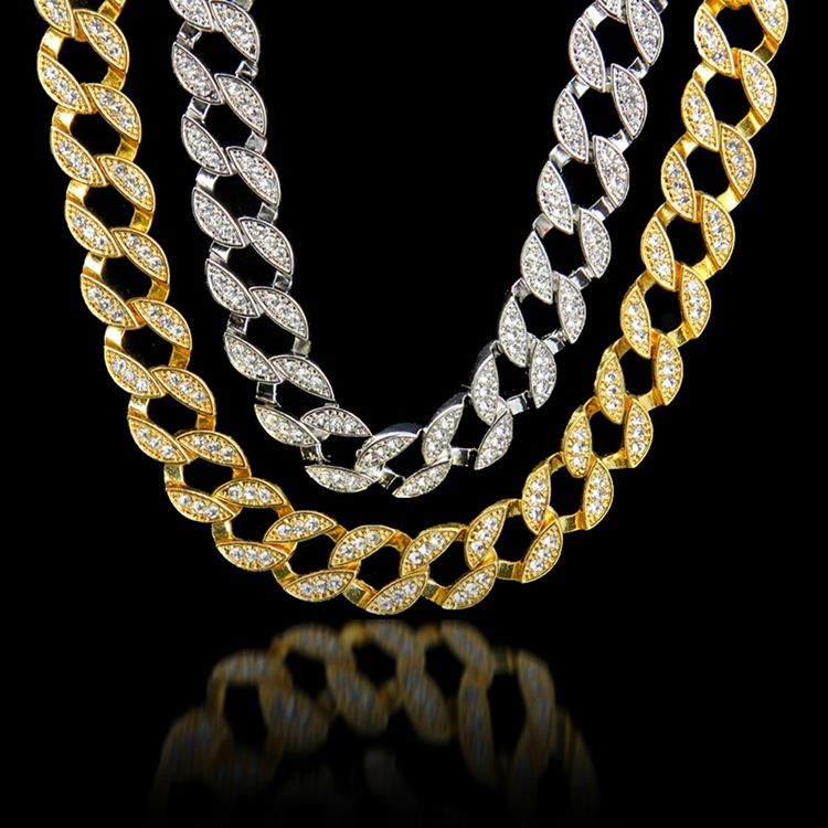 Collier Hiphop À Diamants De Style Cubain Pour Homme