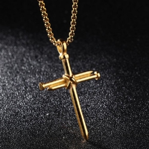 Collier Pour Homme Avec Pendentif Croix De Style Punk