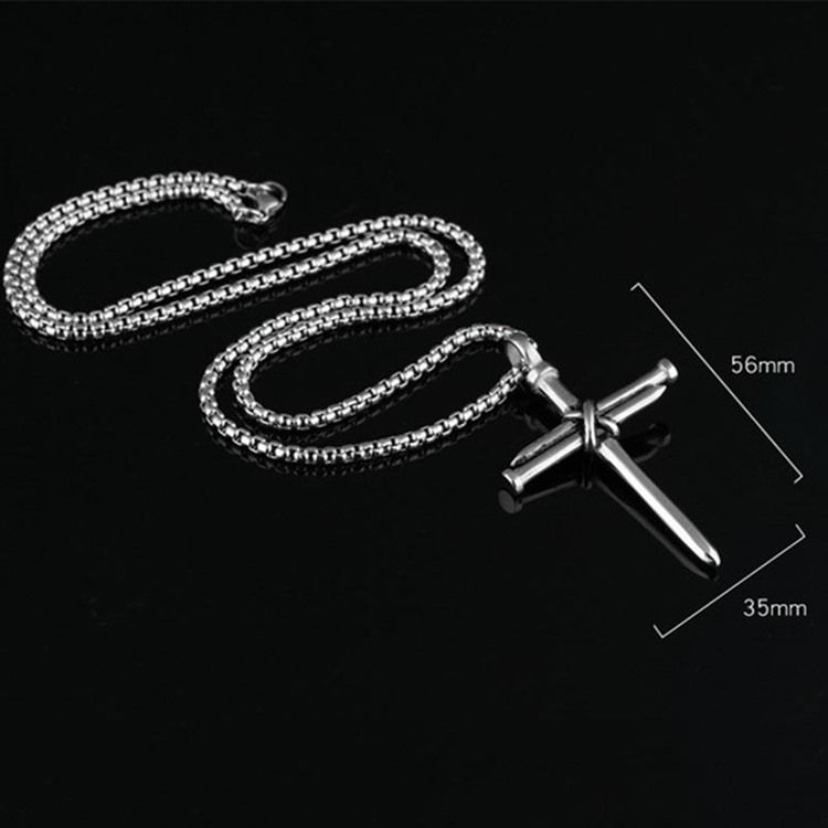 Collier Pour Homme Avec Pendentif Croix De Style Punk