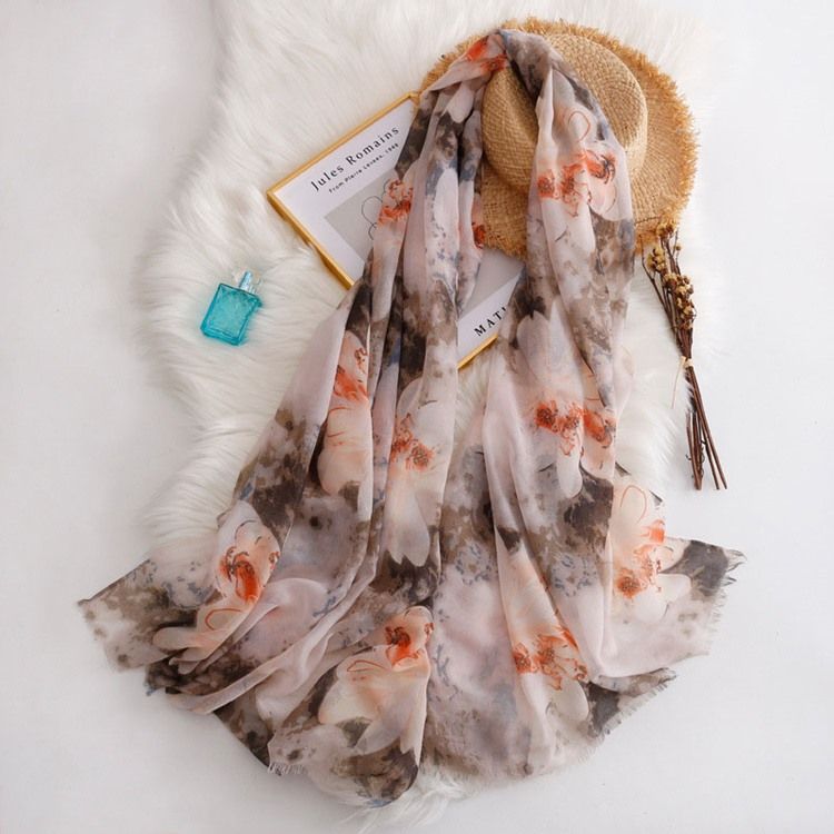 Foulard Imprimé Pour Femme Foulard Fleuri