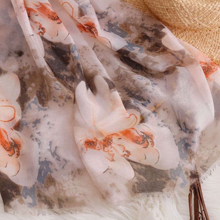 Foulard Imprimé Pour Femme Foulard Fleuri