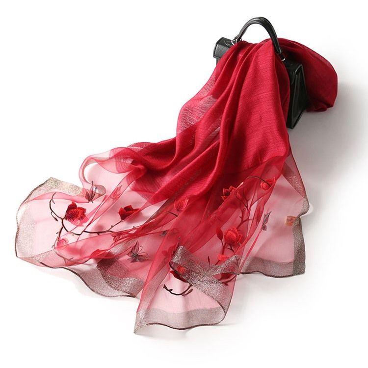 Foulards Fleuris En Soie Pour Femmes