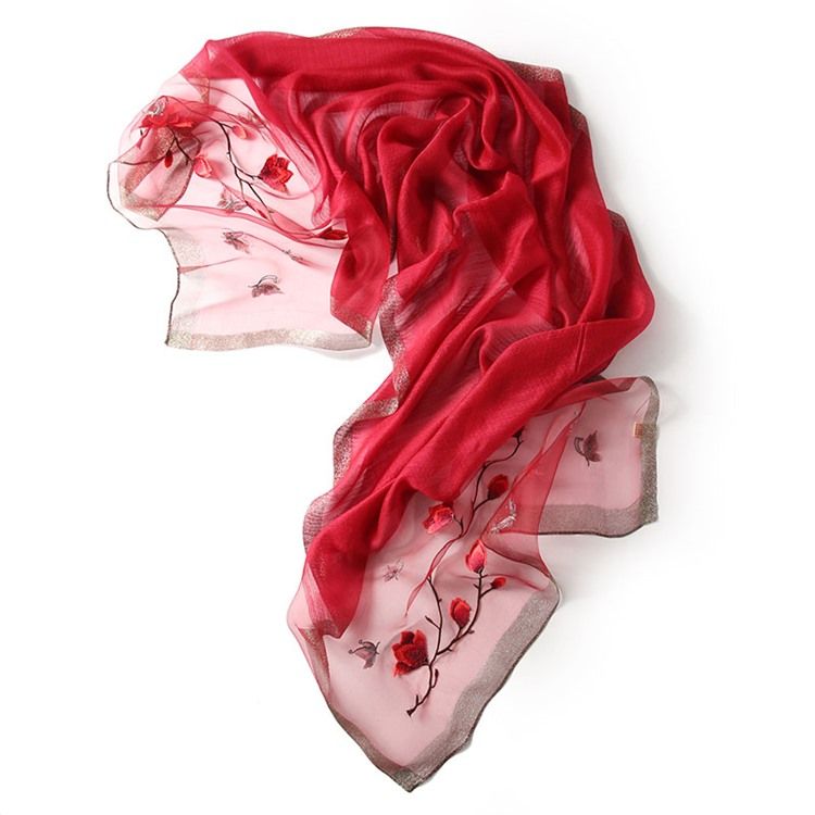 Foulards Fleuris En Soie Pour Femmes