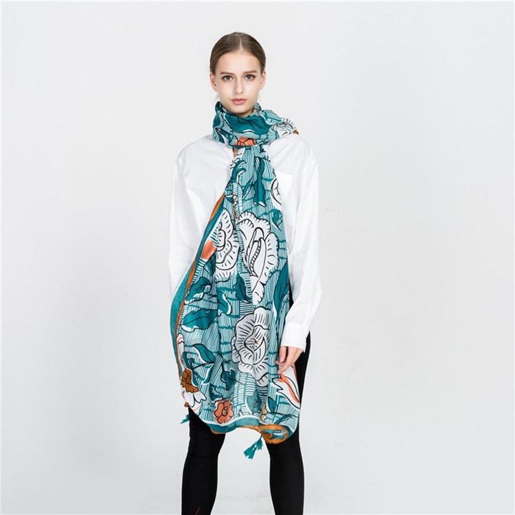 Foulards Rectangle Floral Imprimé Femme