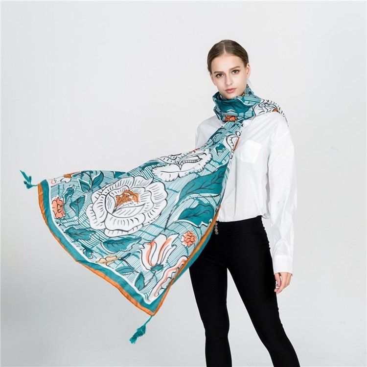 Foulards Rectangle Floral Imprimé Femme