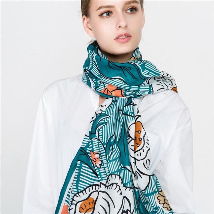 Foulards Rectangle Floral Imprimé Femme