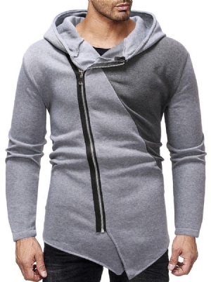 Cardigan À Fermeture Éclair À Blocs De Couleurs Casual Hoodies Slim Pour Hommes