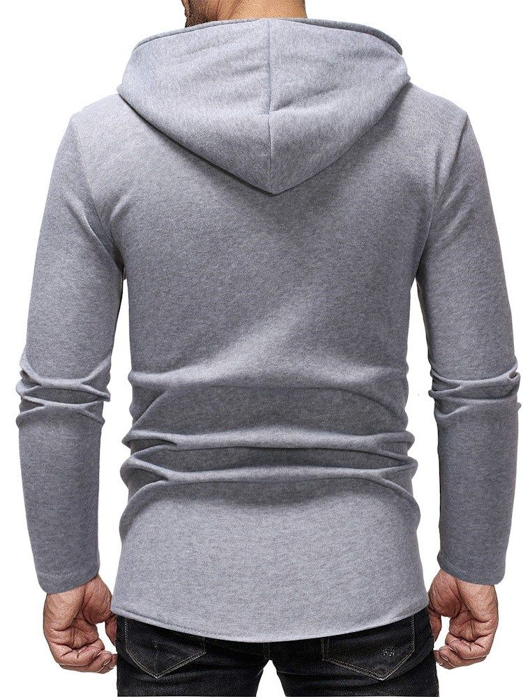 Cardigan À Fermeture Éclair À Blocs De Couleurs Casual Hoodies Slim Pour Hommes