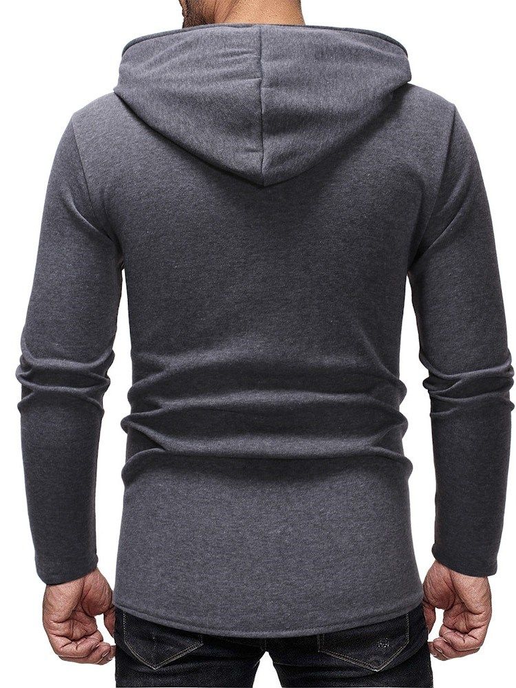 Cardigan À Fermeture Éclair À Blocs De Couleurs Casual Hoodies Slim Pour Hommes