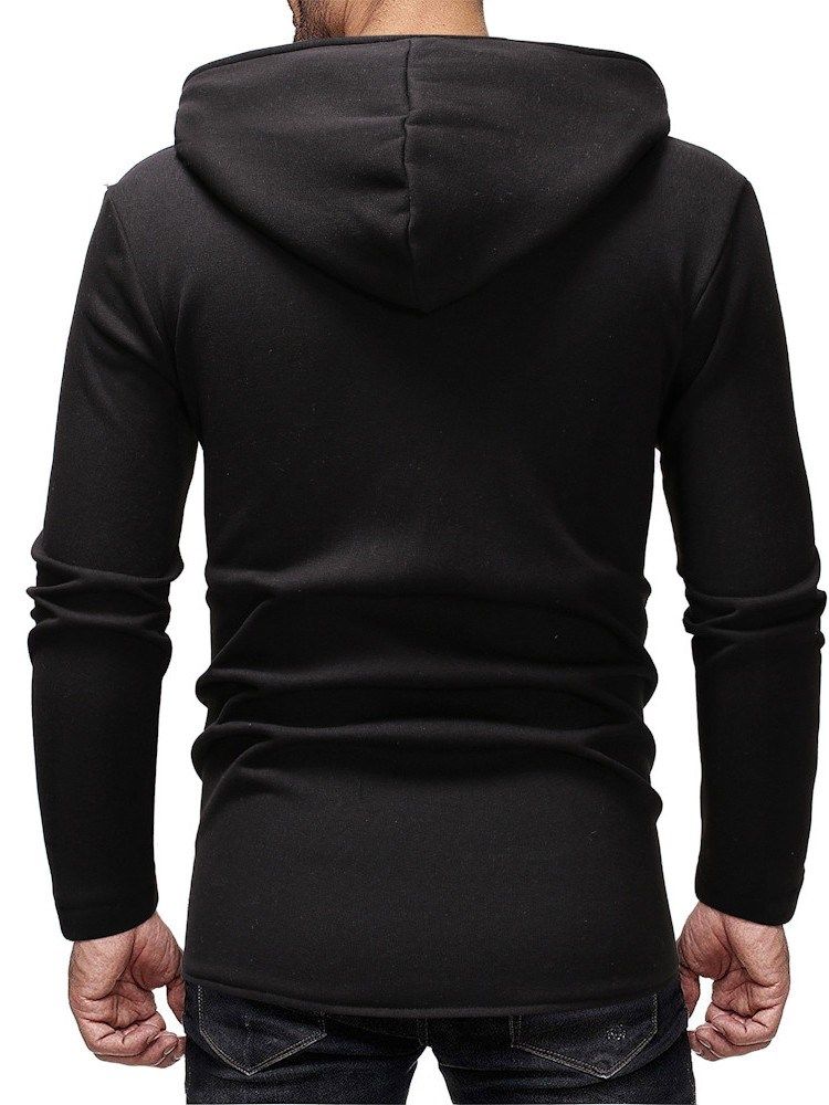 Cardigan À Fermeture Éclair À Blocs De Couleurs Casual Hoodies Slim Pour Hommes