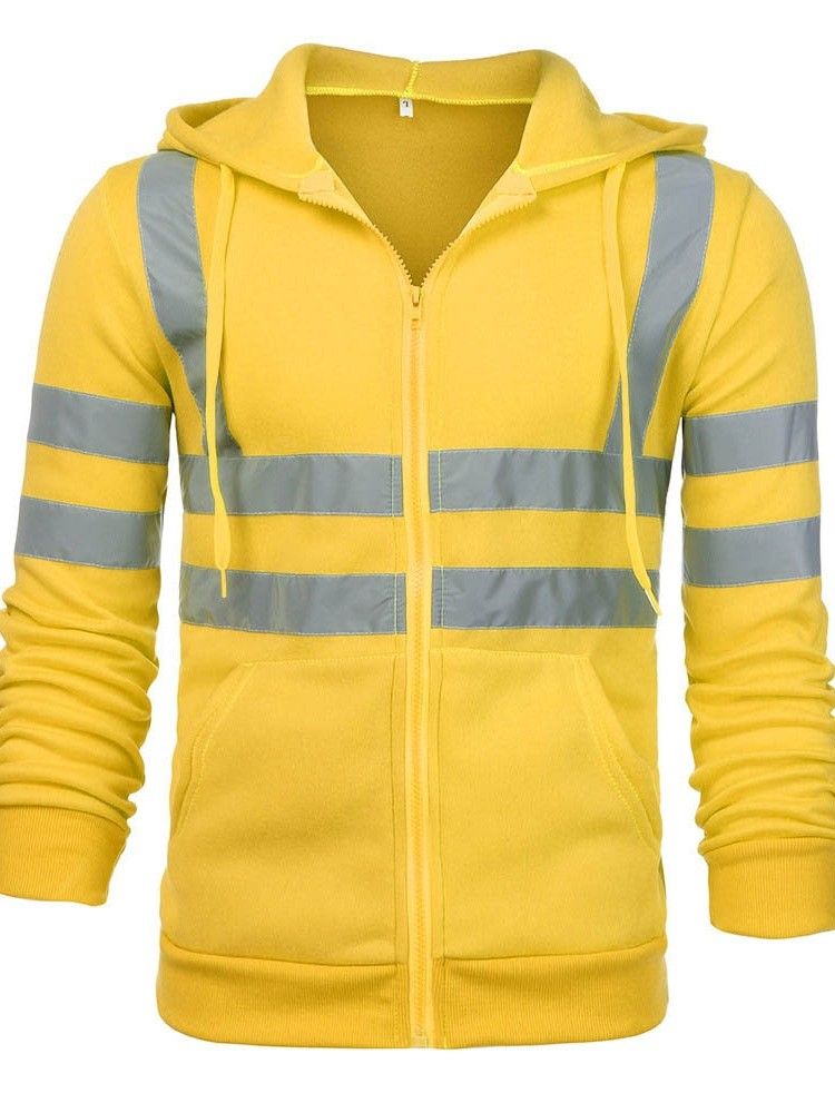 Cardigan Patchwork Color Block Style Lâche Hoodies Hommes