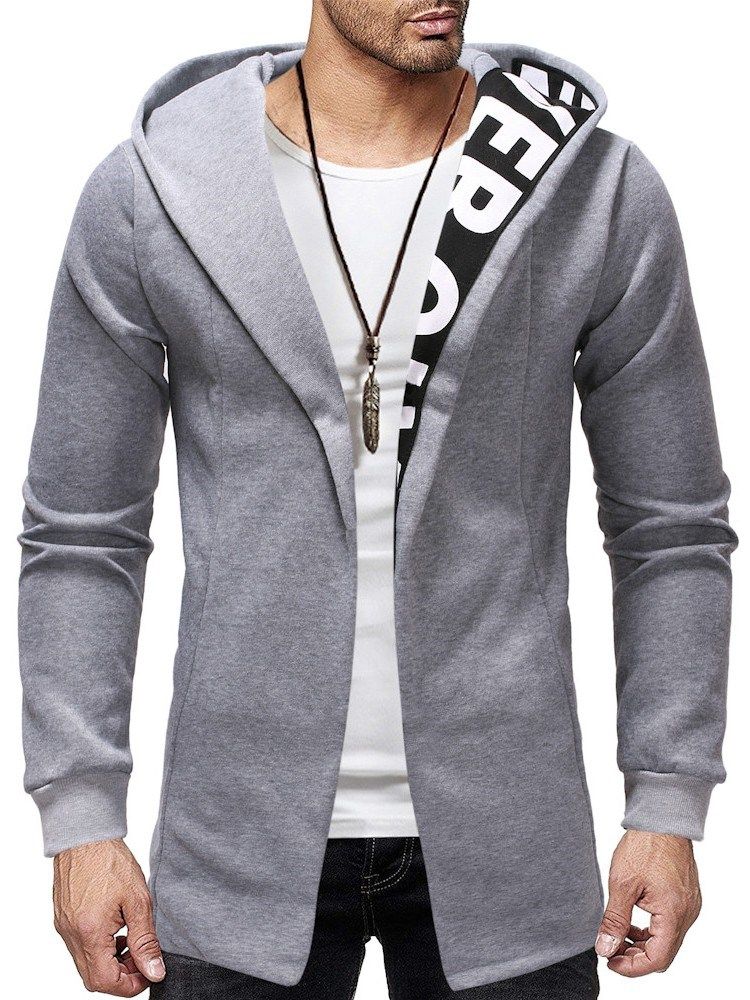 Cardigan Patchwork Épais Casual Hoodies Slim Pour Hommes