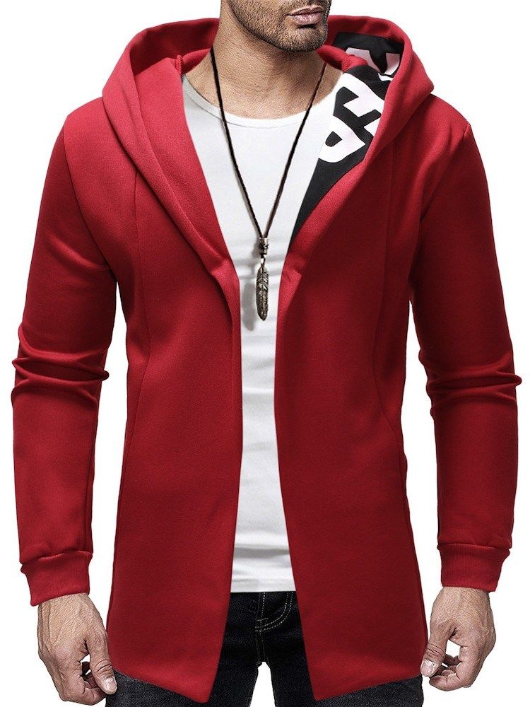 Cardigan Patchwork Épais Casual Hoodies Slim Pour Hommes