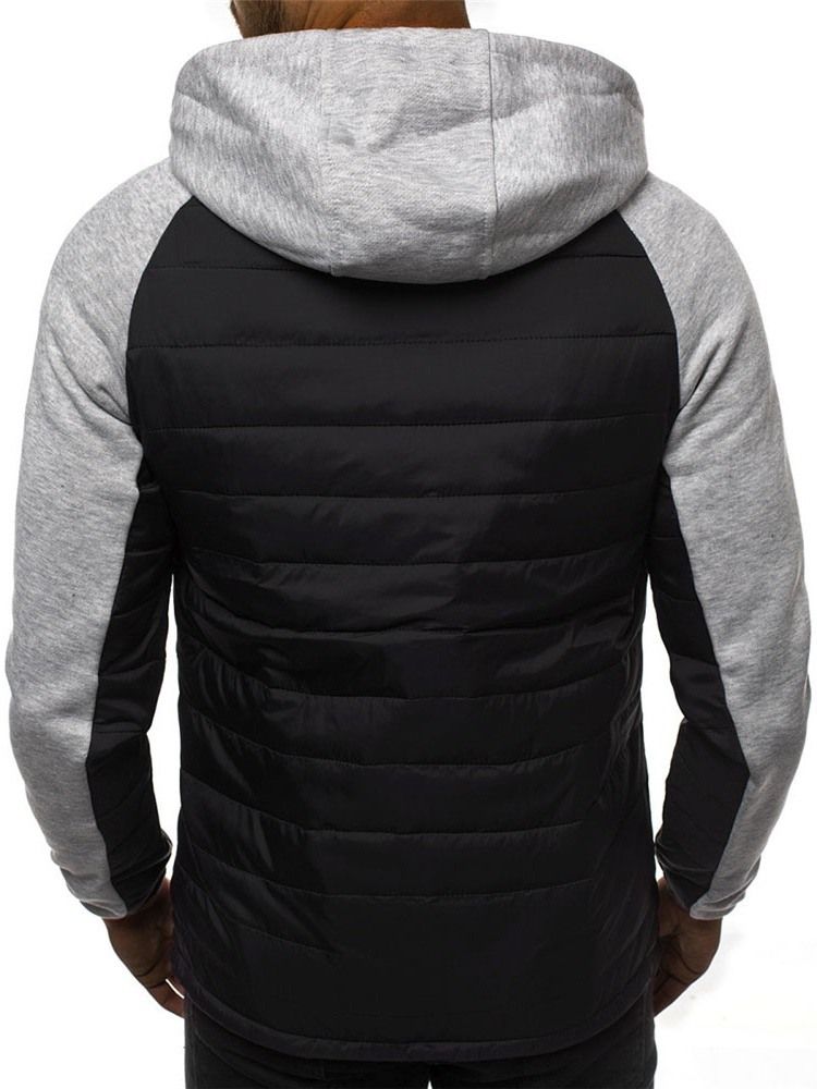 Cardigan Patchwork Slim Zipper Hommes Hoodies