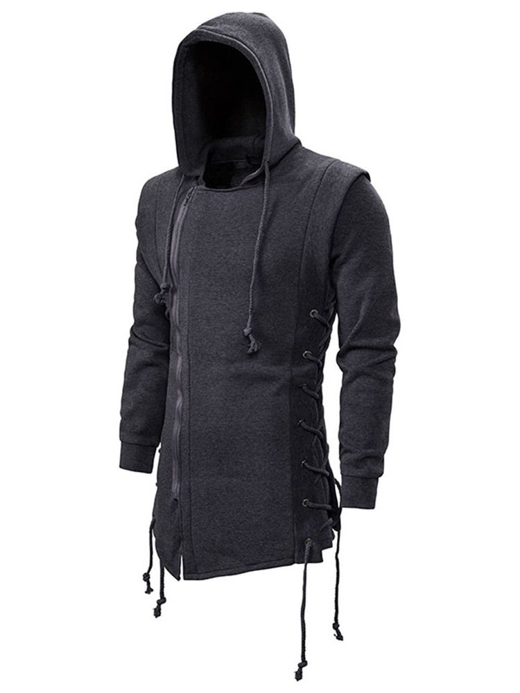 Cardigan Plain Zipper Slim Hommes Hoodies