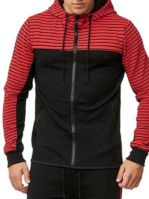 Cardigan À Rayures Zippées Casual Hoodies Pour Hommes