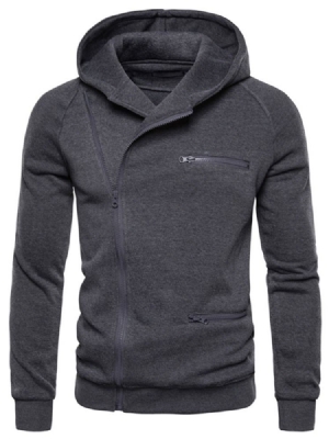 Cardigan Uni À Fermeture Éclair Pulls À Capuche Minces Pour Hommes