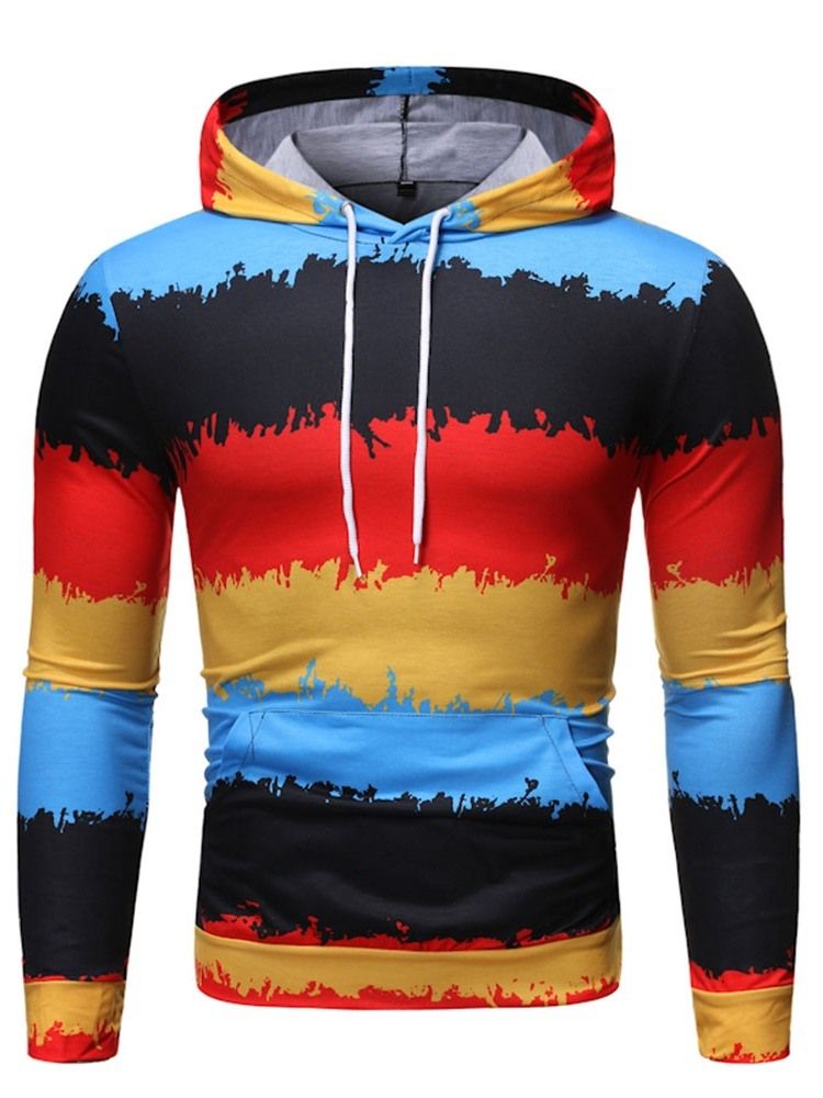 Pull À Capuche À Blocs De Couleurs Pour Hommes