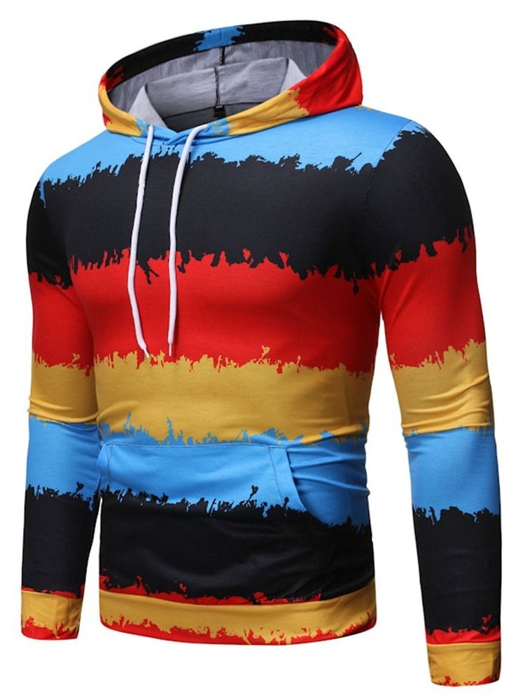 Pull À Capuche À Blocs De Couleurs Pour Hommes