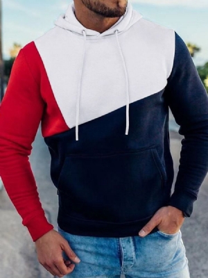 Pull À Capuche Épais Pour Hommes Avec Blocs De Couleurs