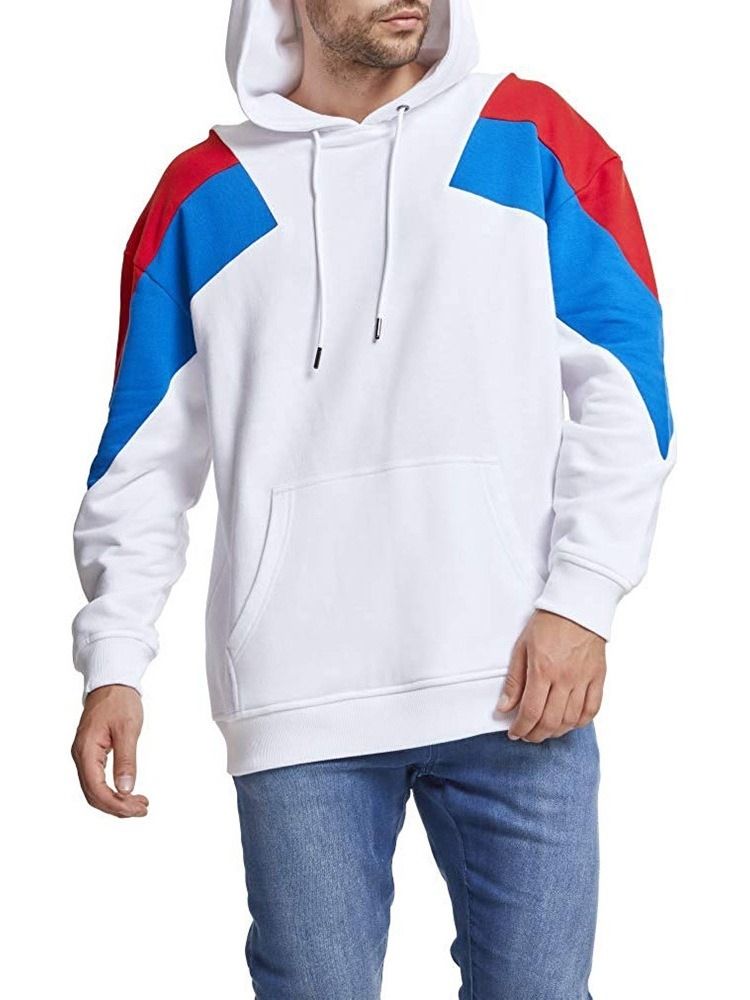 Pull En Molleton À Blocs De Couleurs Sweats À Capuche Décontractés Pour Hommes