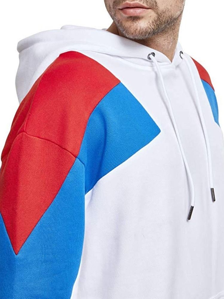 Pull En Molleton À Blocs De Couleurs Sweats À Capuche Décontractés Pour Hommes