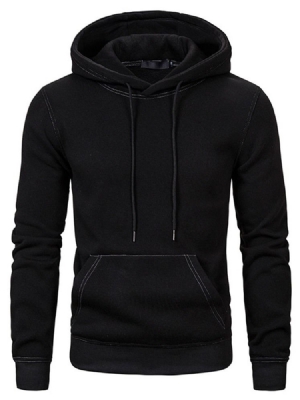 Pullover Pocket Plain Slim Hoodies Pour Hommes