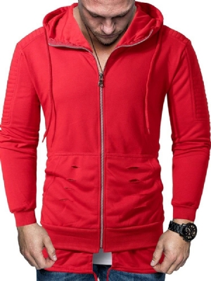 Pullover Zipper Plain Hommes Hoodies