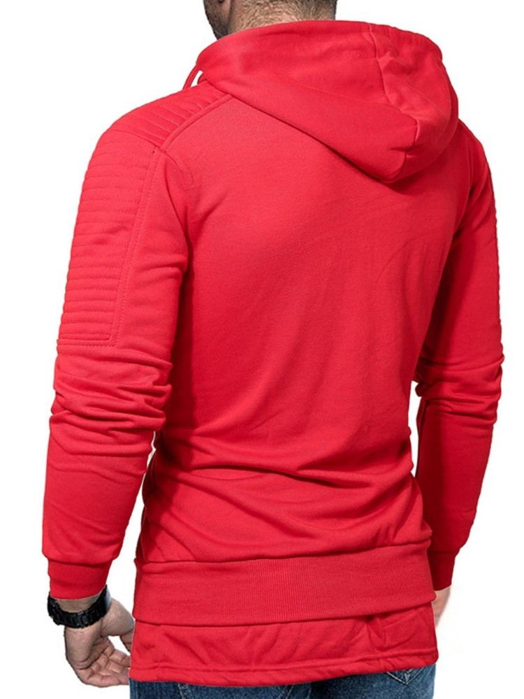 Pullover Zipper Plain Hommes Hoodies