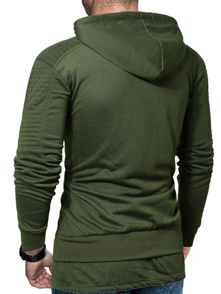 Pullover Zipper Plain Hommes Hoodies