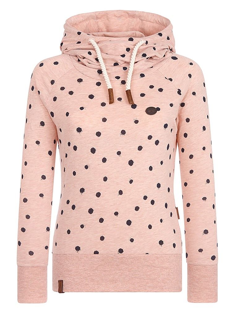 Sweat À Capuche Cool À Manches Longues Et À Pois Pour Femme