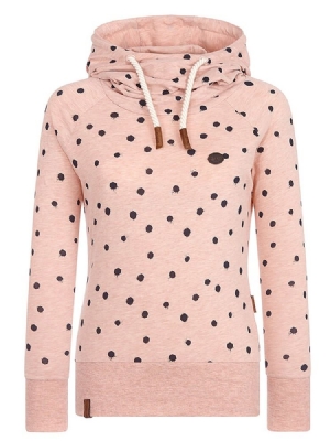 Sweat À Capuche Cool À Manches Longues Et À Pois Pour Femme