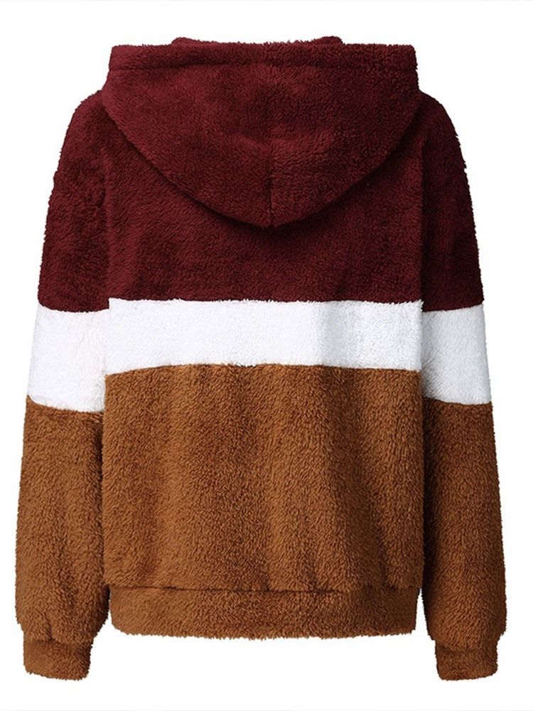 Sweat À Capuche Pour Femme À Manches Longues Et À Blocs De Couleurs