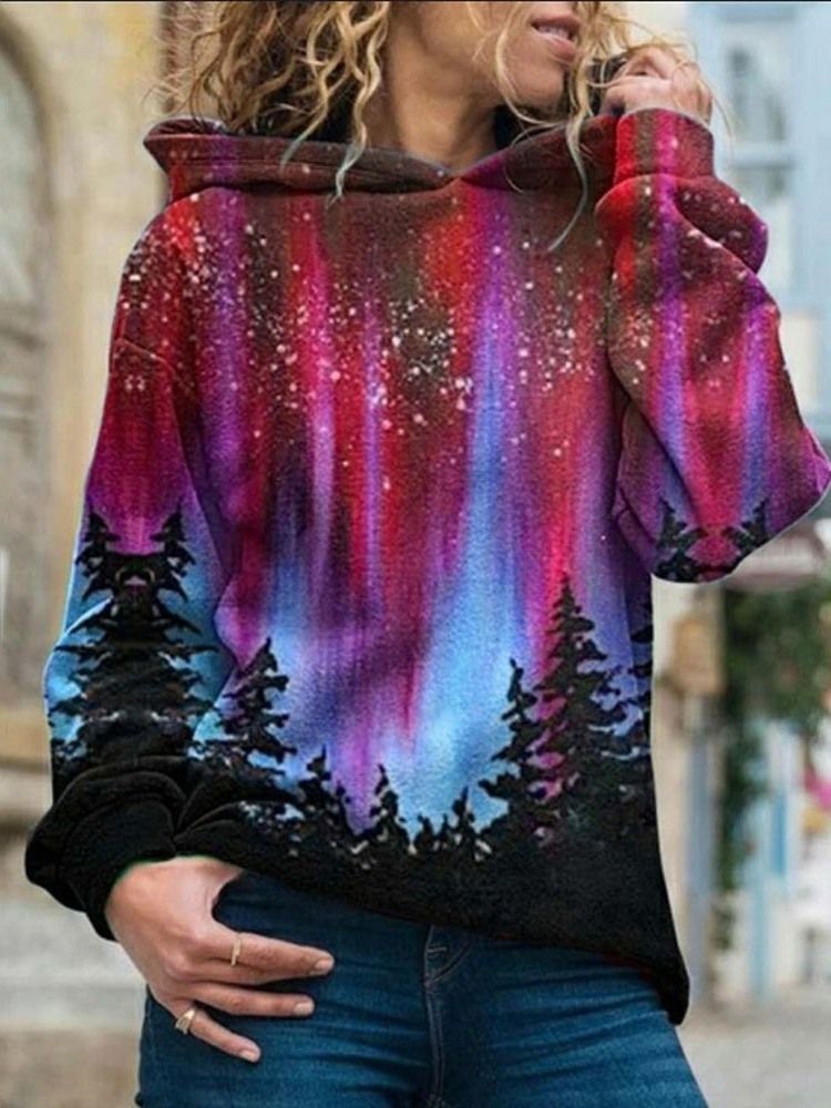 Sweat À Capuche Pour Femme Standard En Molleton À Imprimé Galaxie