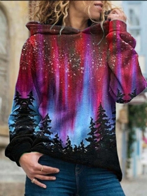 Sweat À Capuche Pour Femme Standard En Molleton À Imprimé Galaxie