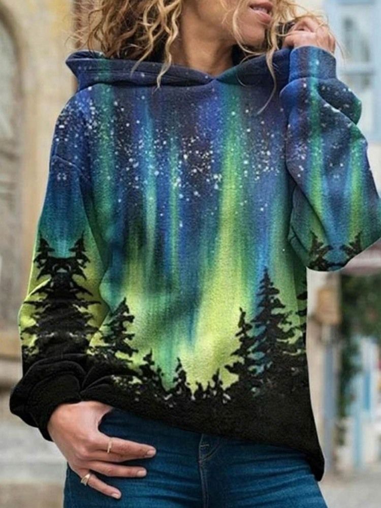 Sweat À Capuche Pour Femme Standard En Molleton À Imprimé Galaxie