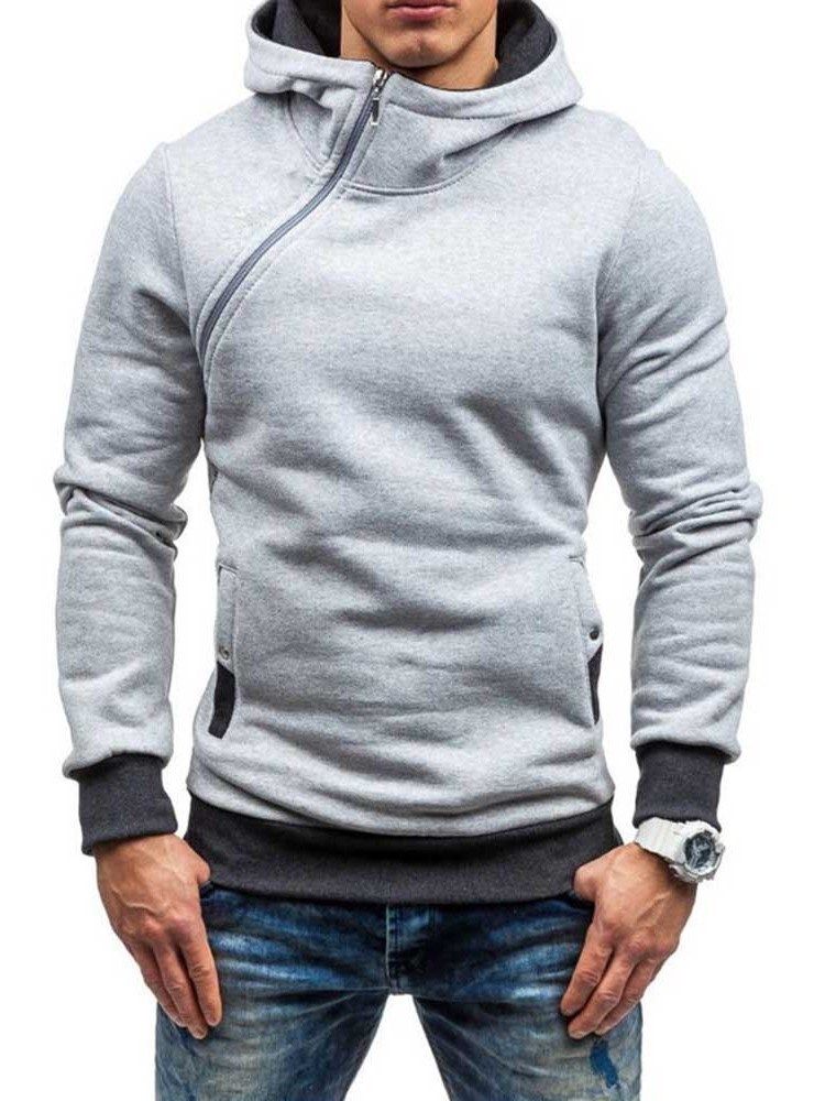 Sweats À Capuche Pour Hommes Avec Blocs De Couleurs En Molleton Artificiel