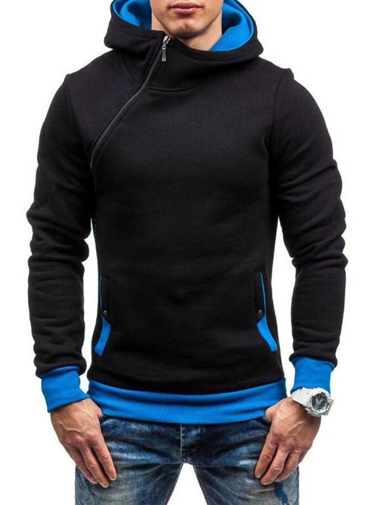 Sweats À Capuche Pour Hommes Avec Blocs De Couleurs En Molleton Artificiel