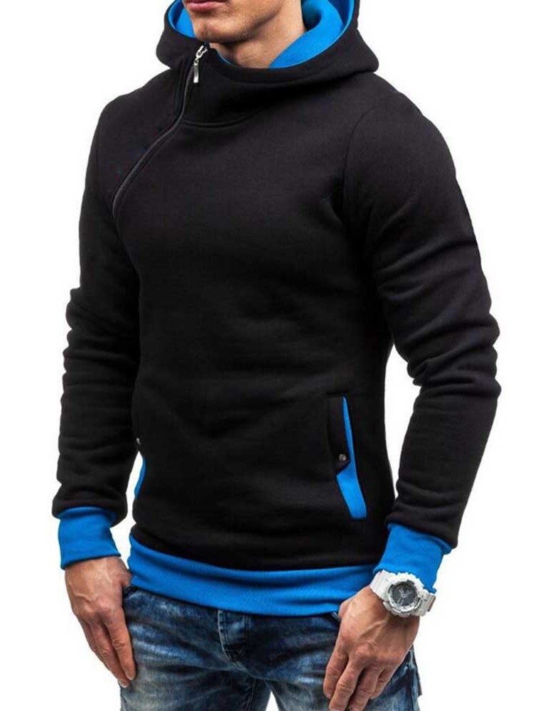 Sweats À Capuche Pour Hommes Avec Blocs De Couleurs En Molleton Artificiel