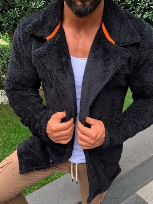 Veste Pour Hommes En Molleton Artificiel De Style Européen Avec Bouton De Revers