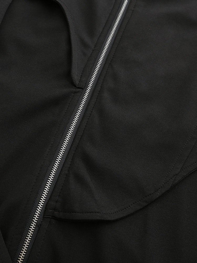 Zipper Cardigan Plain Sweats À Capuche Minces Pour Hommes