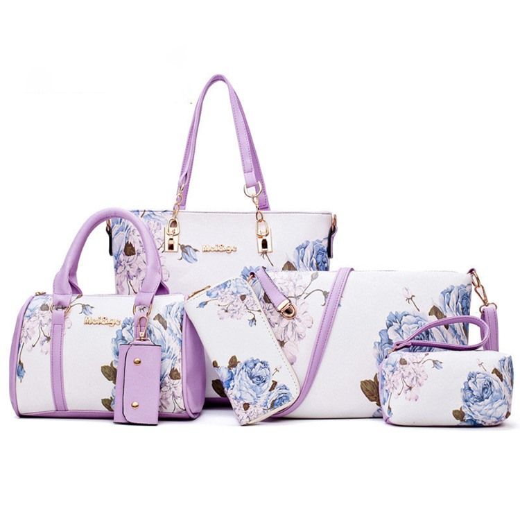 Ensemble De Sacs Imprimés En Pu À Fleurs