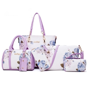 Ensemble De Sacs Imprimés En Pu À Fleurs