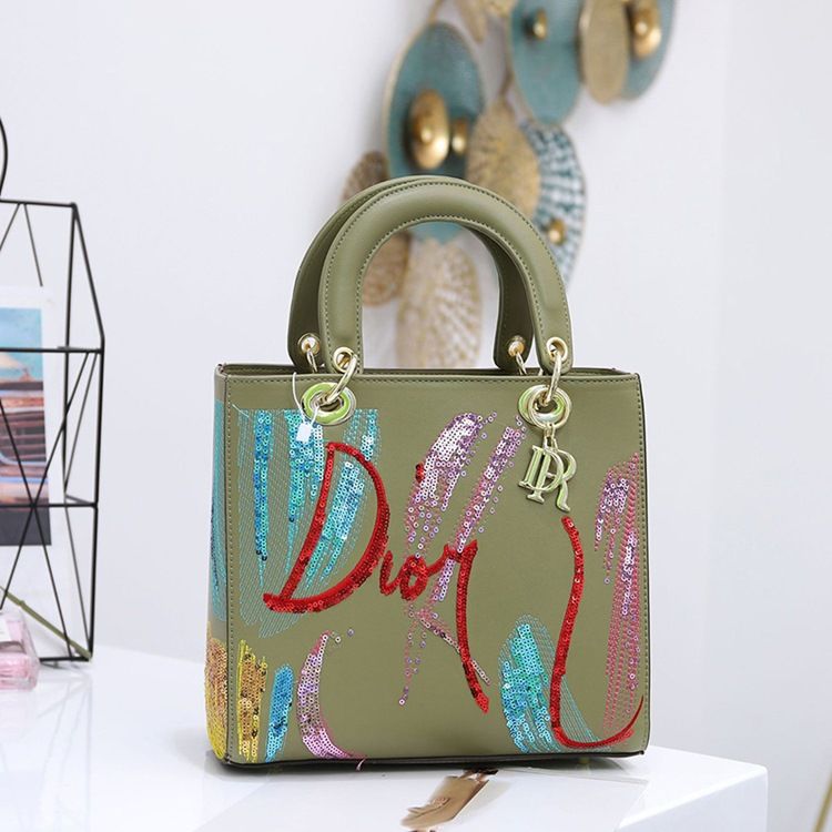 Lettre Paillettes Pu Rectangle Sacs Fourre-tout