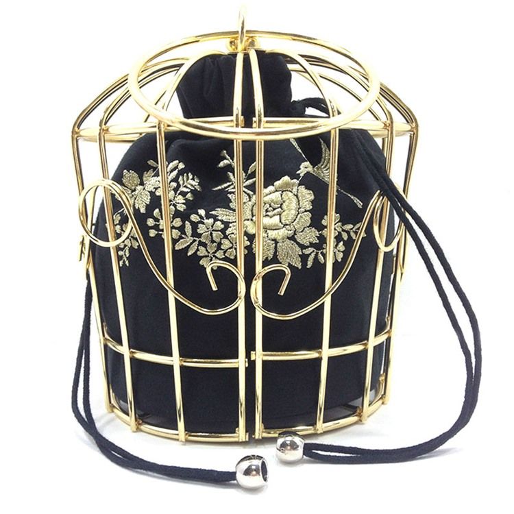 Sac À Bandoulière Vogue Avec Broderie En Cage En Métal