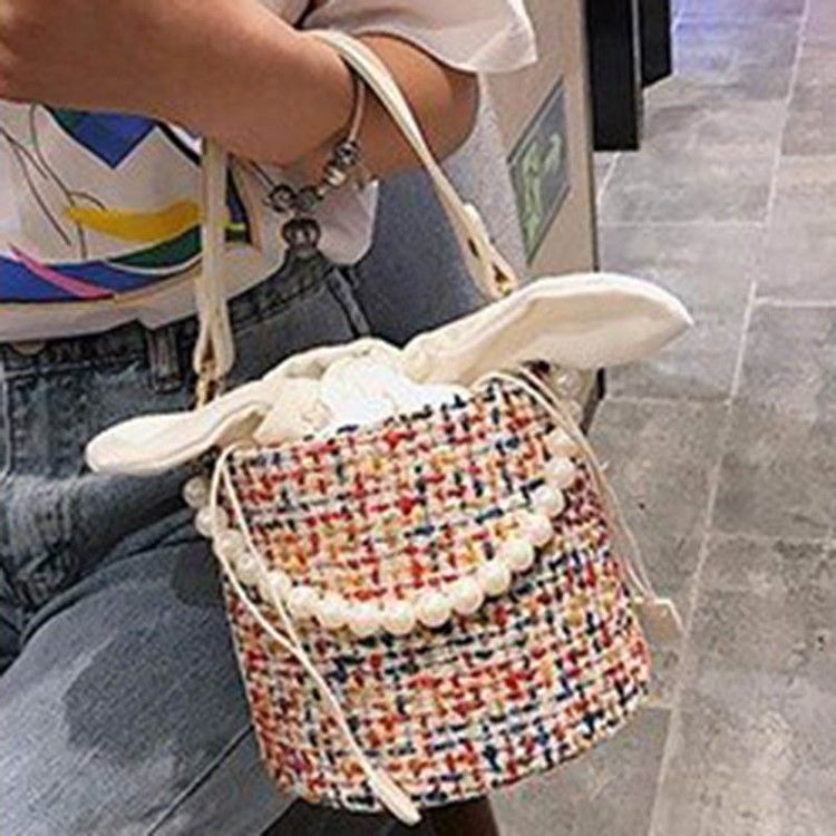 Sac Fourre-tout En Forme De Tonneau À Blocs De Couleurs Pour Femme