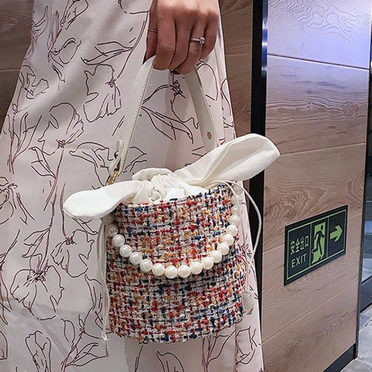 Sac Fourre-tout En Forme De Tonneau À Blocs De Couleurs Pour Femme