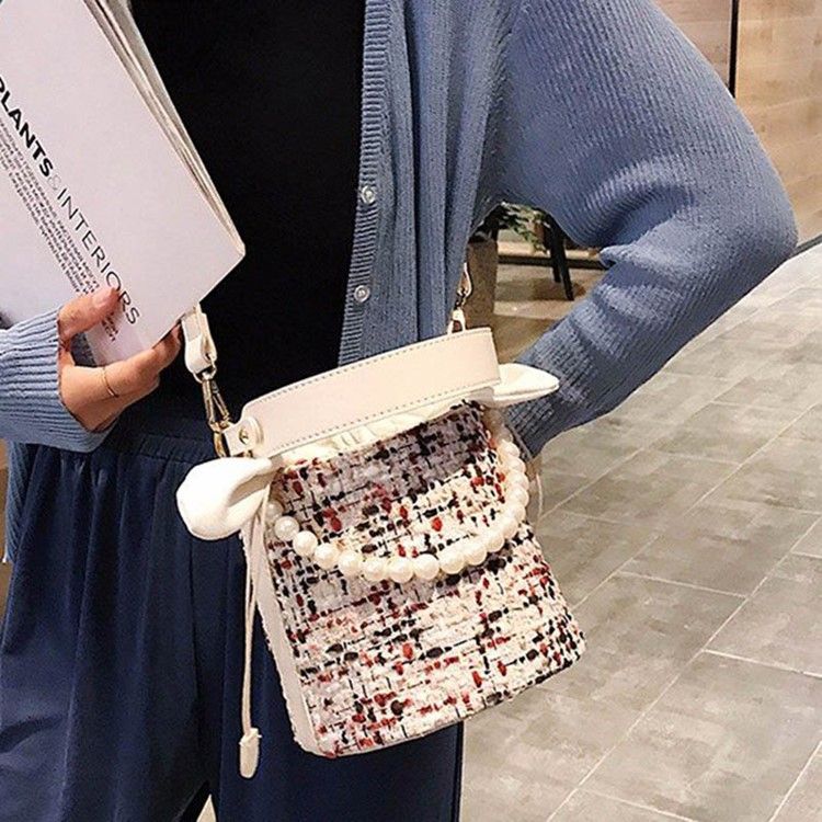 Sac Fourre-tout En Forme De Tonneau À Blocs De Couleurs Pour Femme